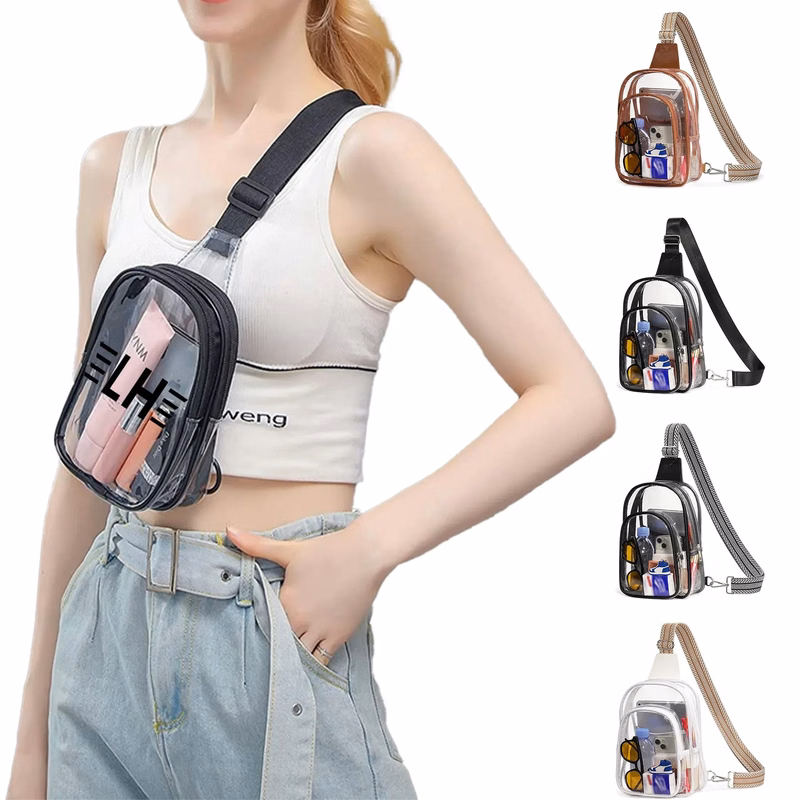 PVC clear crossbody chest bag