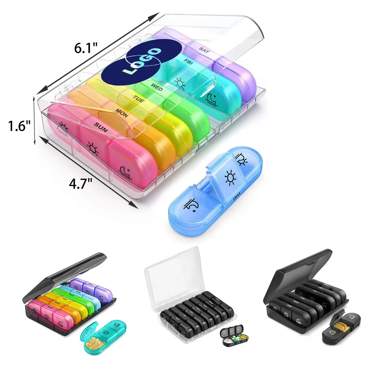 Secure 3 Cell Portable Weekly Medicine Box 1