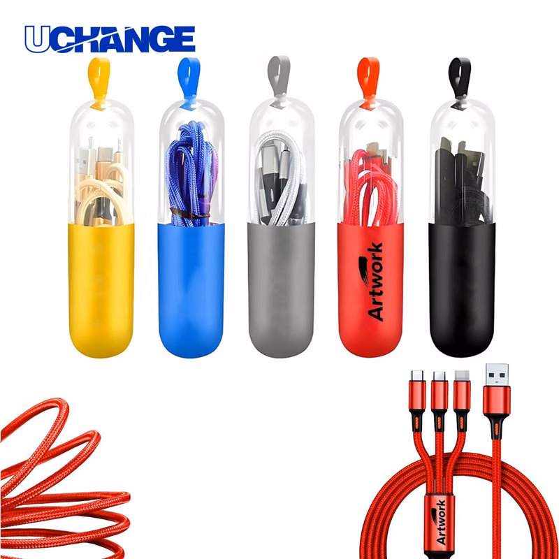 Three in One Nylon Braided Charging Cable