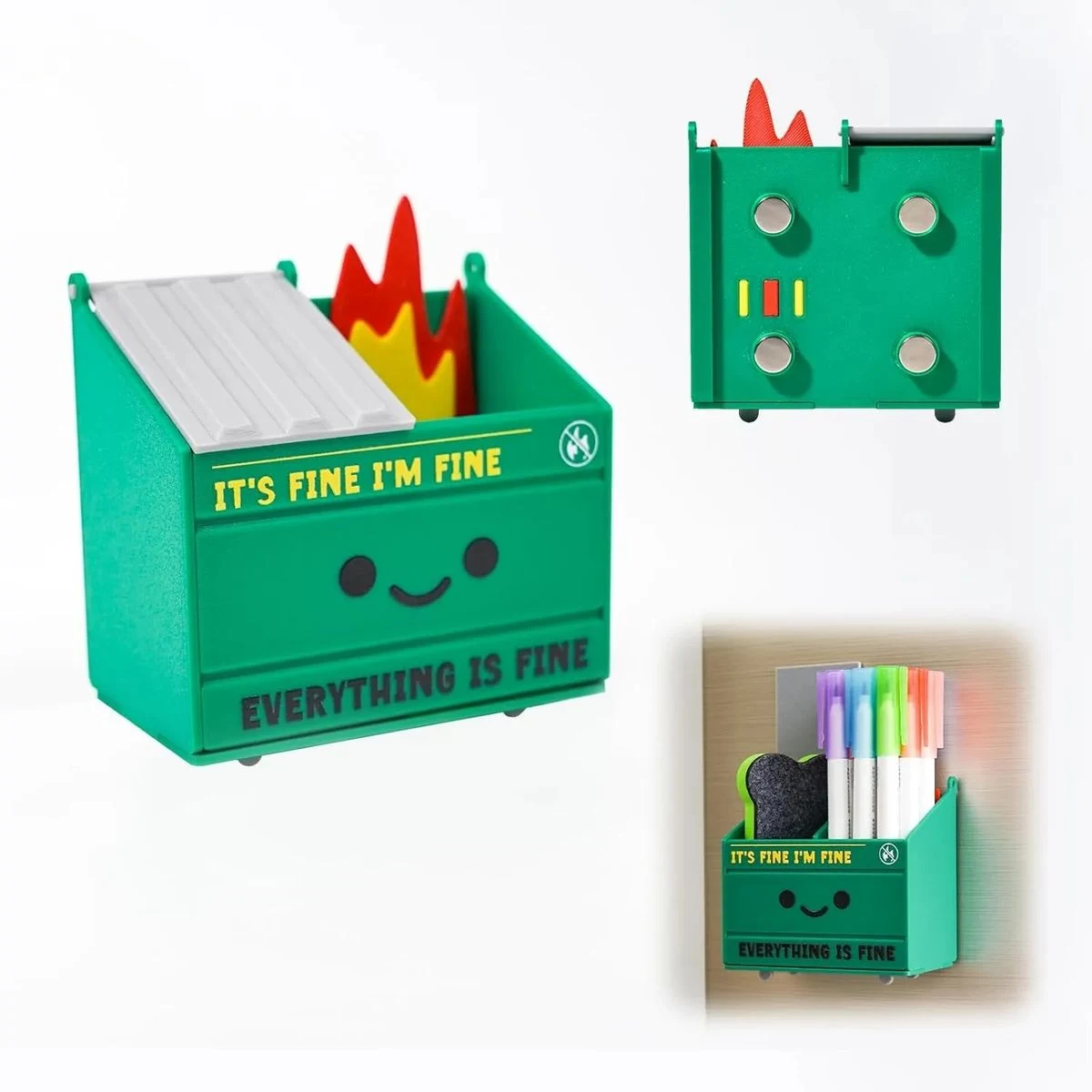 Funny Dumpster Fire Pen Holder 1
