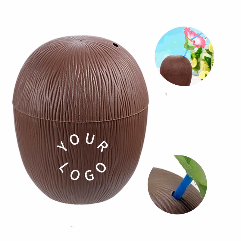 16 oz Coconut Cup with Bendy Straw for Parties