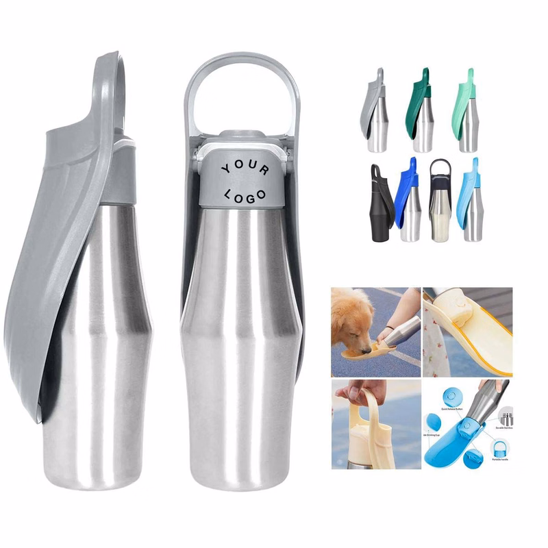 27oz Pet Travel Water Bottle with Drinking Tray