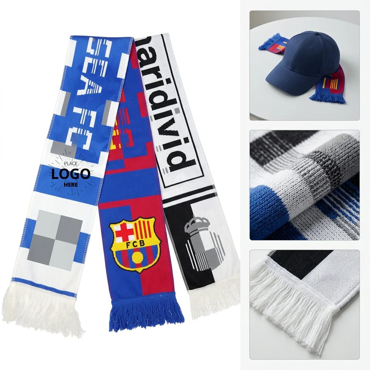 Soft Fringed Soccer Team Cheer Scarf 1