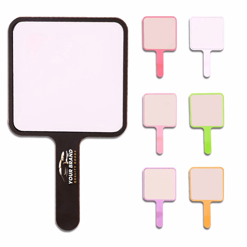 Portable Compact Square Handle Makeup Small Cosmetic Mirror