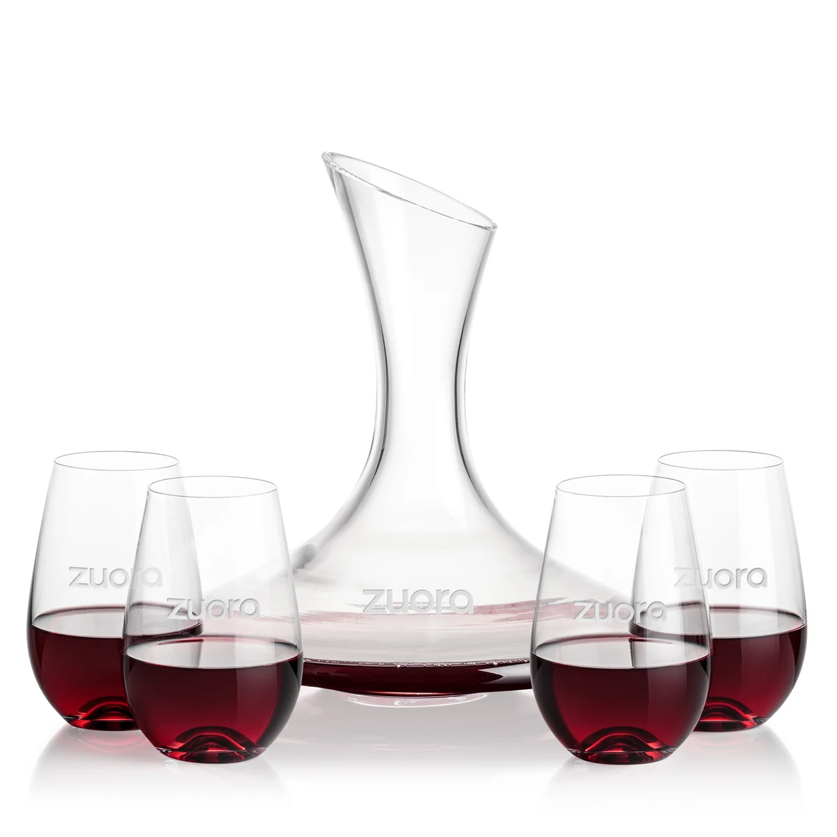 Madagascar Carafe & Boston Stemless Wine 1