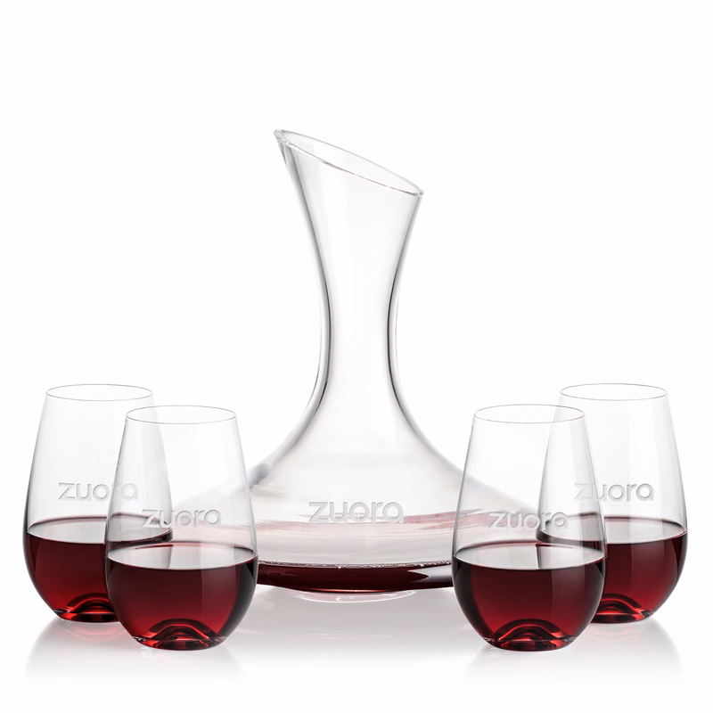Madagascar Carafe & Boston Stemless Wine