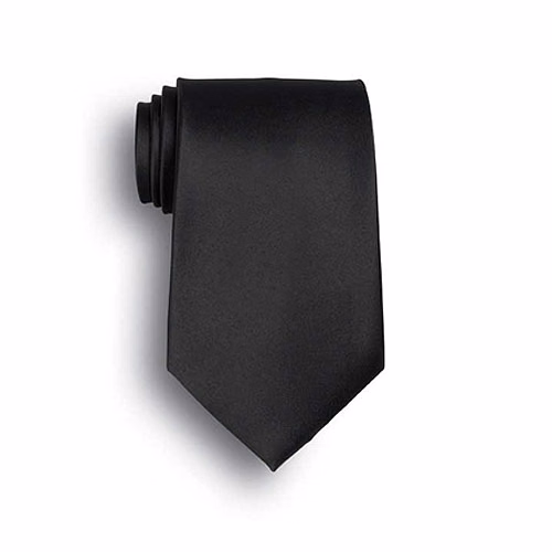 Black Polyester Satin Tie