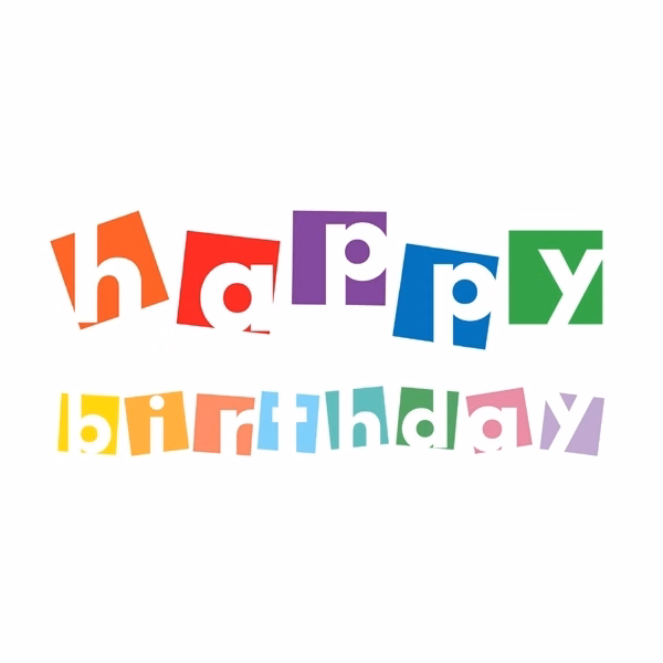 Colorful Wishes Stamped Birthday Greeting Cards