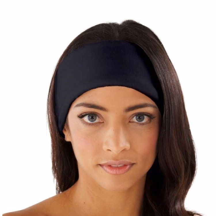Velour Headband w/Velcro Closure, Black
