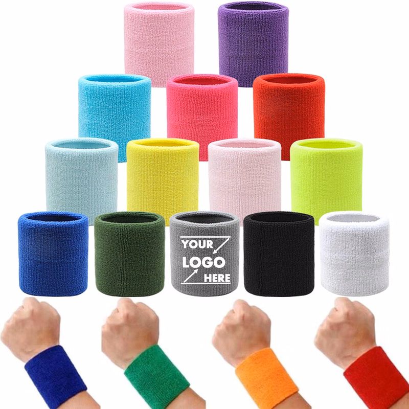 Colroful Sports Wristbands Cotton Wrist Sweatbands