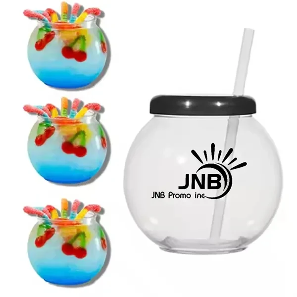 20-Ounce Fish Bowl Cup with Straw 1