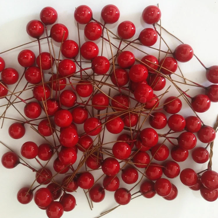 8mm Cross-border Hot Sell Gold Silver Ball Berry Simulation Foam Fruit Small Red Fruit Peony Fruit C 1