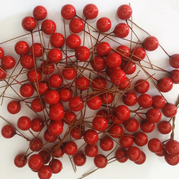 8mm Cross-border Hot Sell Gold Silver Ball Berry Simulation Foam Fruit Small Red Fruit Peony Fruit C