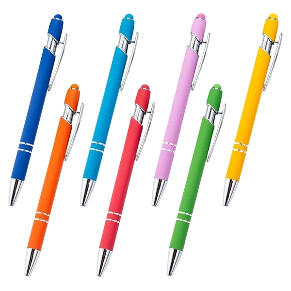 Custom Soft-Touch Silicone Stylus Ballpoint Pen — 2-in-1 Touchscreen Pen 1