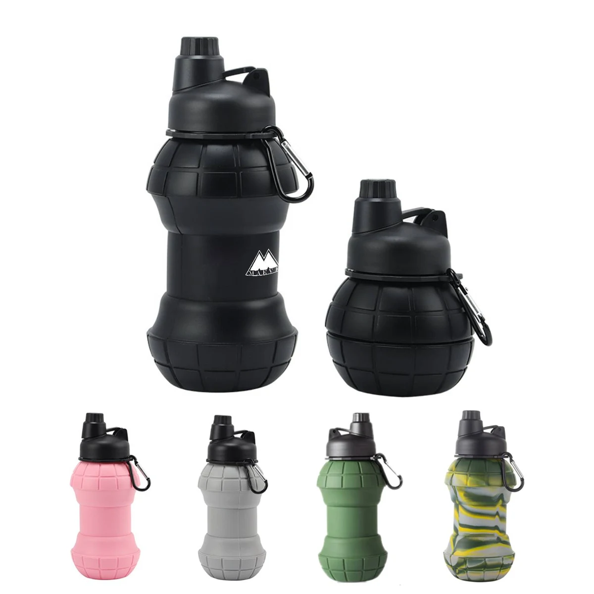 18oz Collapsible Travel Water Bottle Silicone Foldable Cup 1