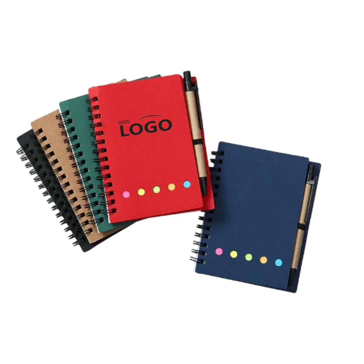Spiral Notebook with Sticky Notes and Pen Set 1