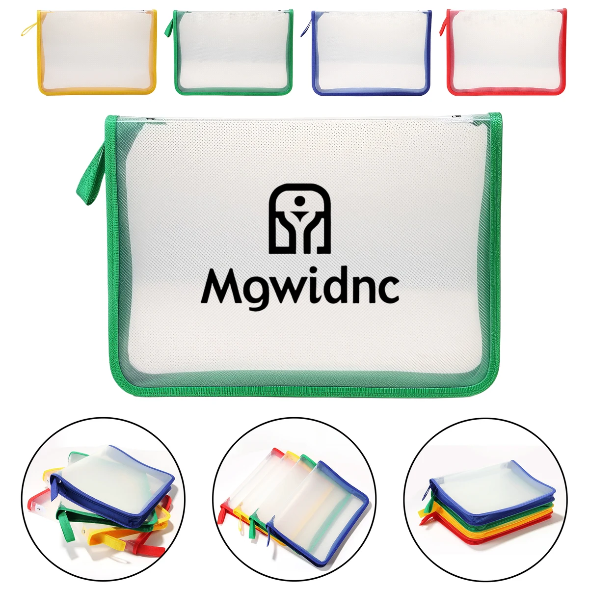 A4 Clear Twill PP Zipper File Folder, Large Capacity 1