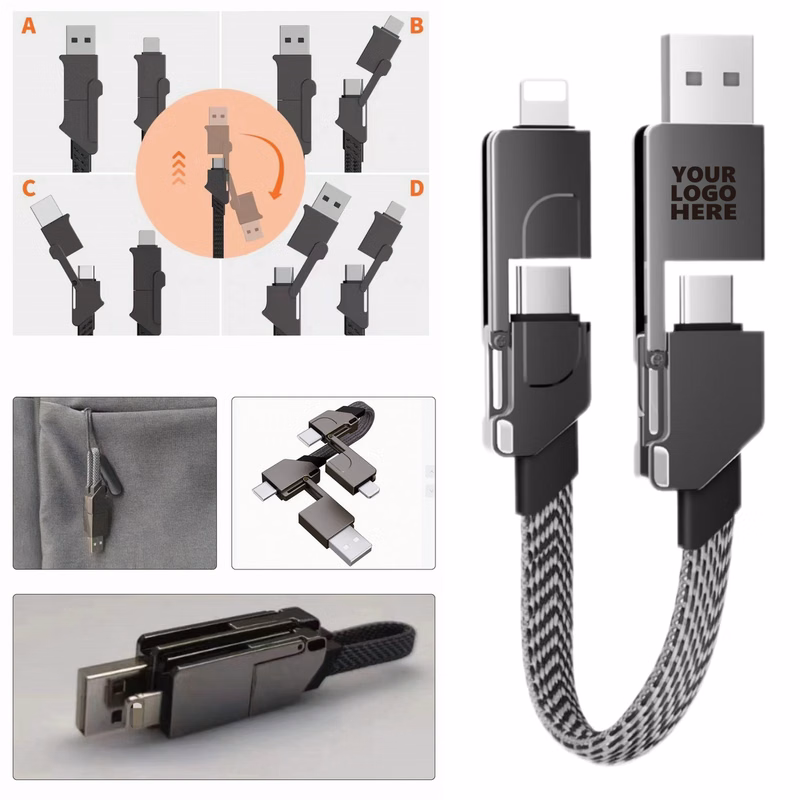 60W 6-Function Integrated Quick Charging Cable