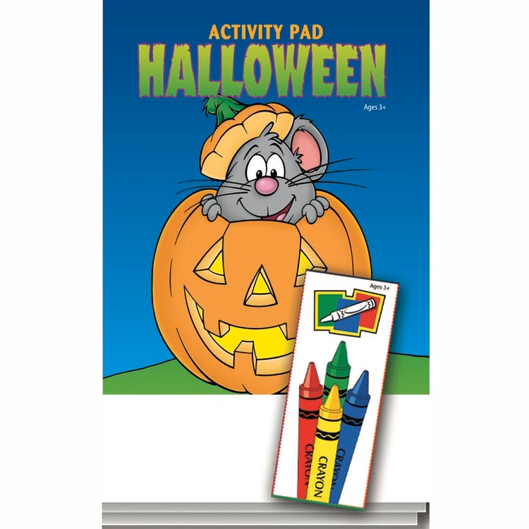 Halloween Activity Pad Sets - 4 Pack Crayons Ages 3-11
