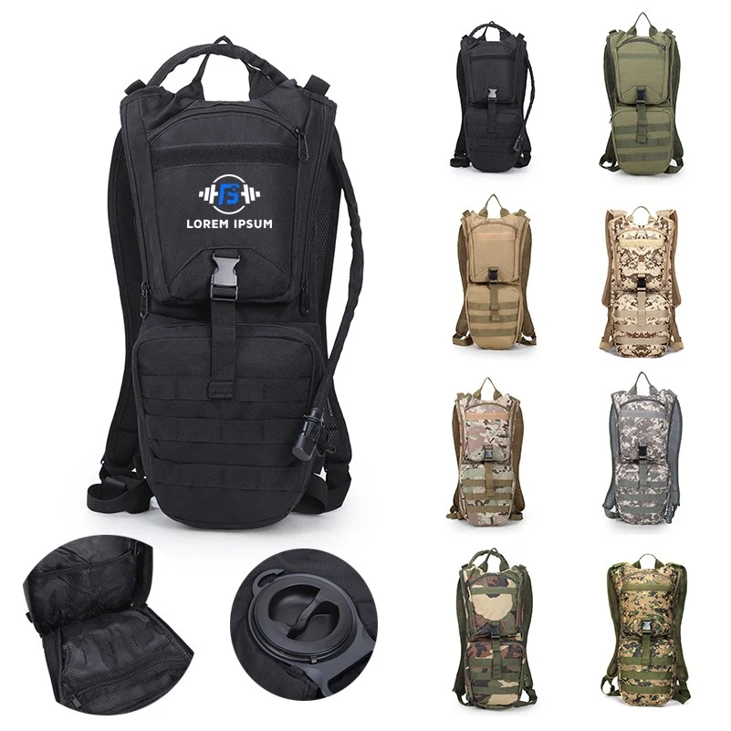 Tactical Camo Hydration Backpack with 3L Water Bladder 1
