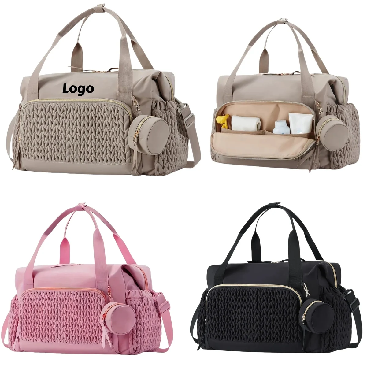 Large Diaper Bag Tote Spacious Baby Organizer, custom tote bag with logo imprint 1