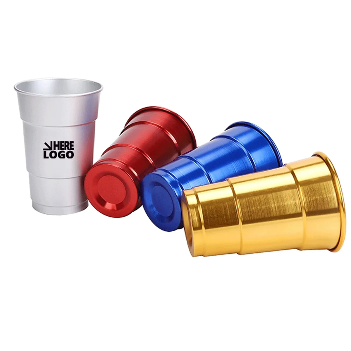 Reusable Aluminum Cups MOQ 100PCS, custom water bottle with logo imprint 1