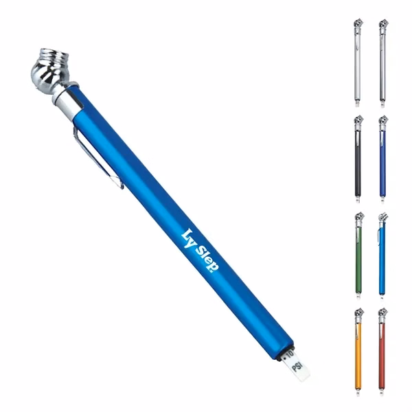 Custom Aluminum High Pressure Tire Gauge with Clip — Automotive Trade Show Essential