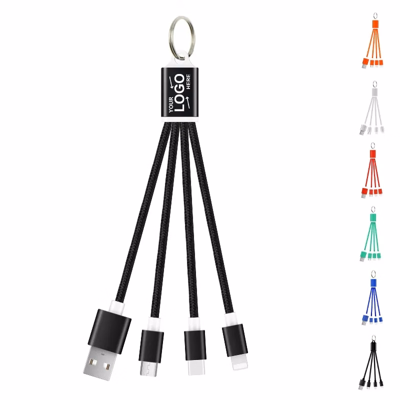 3-In-1 Charging Cable Keychain With Usb