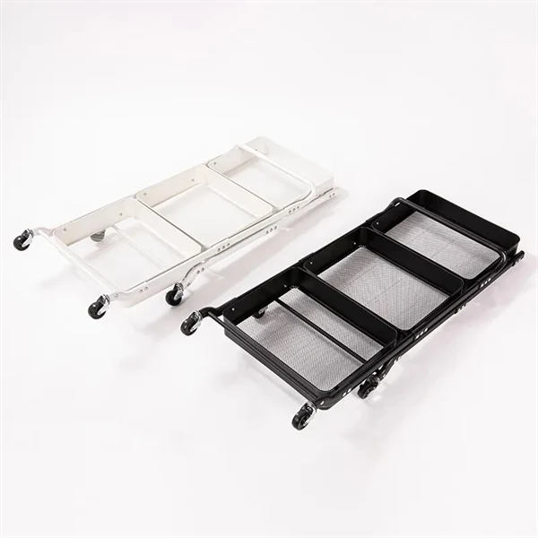 Stylish Three-Tier Movable Storage Shelf With Armrests 1