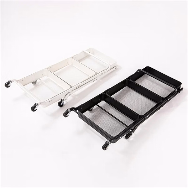 Stylish Three-Tier Movable Storage Shelf With Armrests
