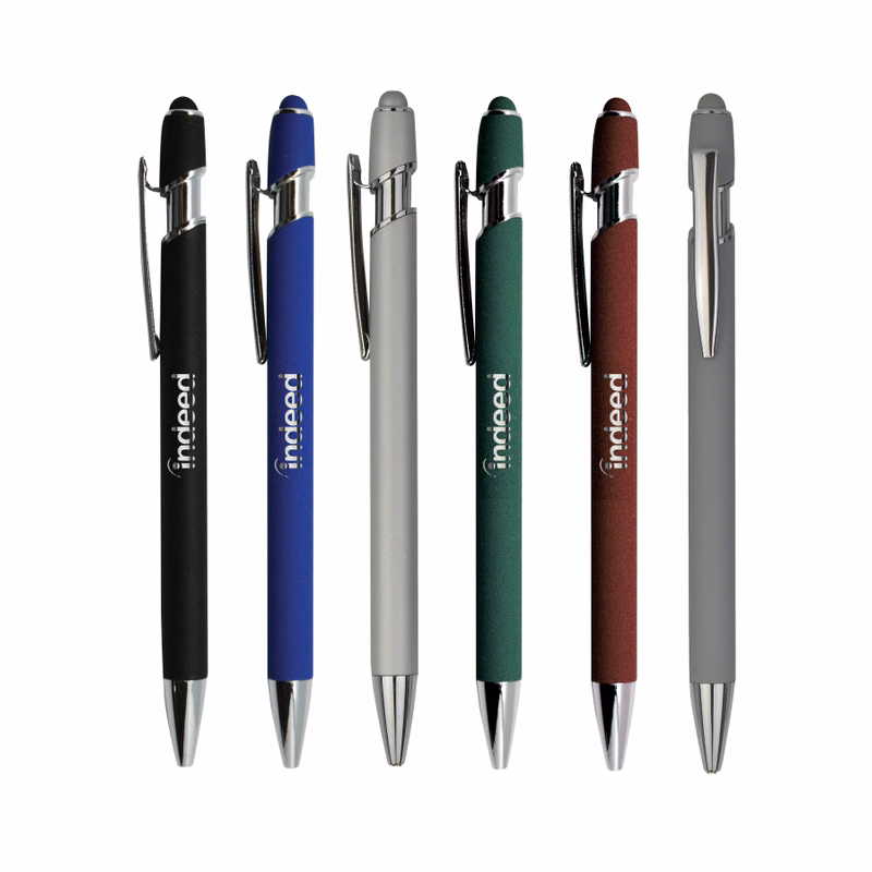 Soft Touch Click Pen with Stylus