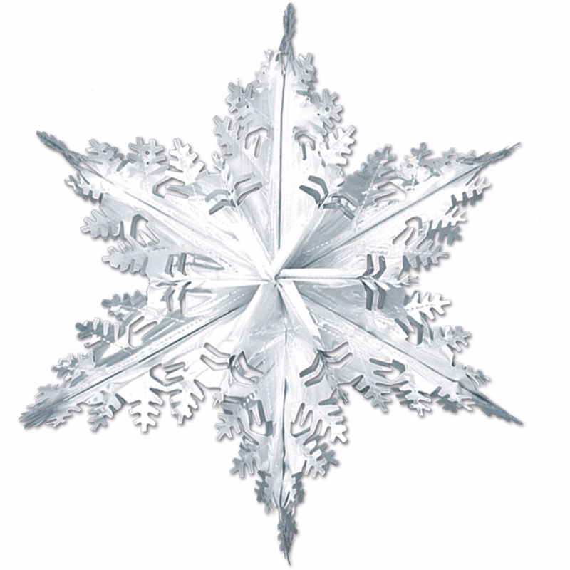 Hanging Winter Snowflakes - Silver 24"