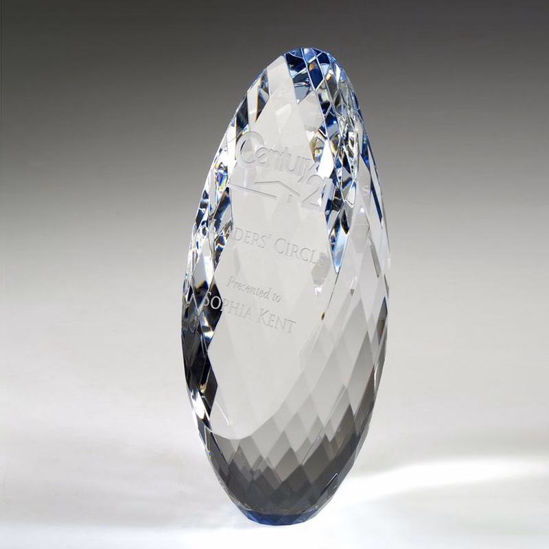 5 1/4" Crystal Award-Gem-Cut Ellipse_D084CA