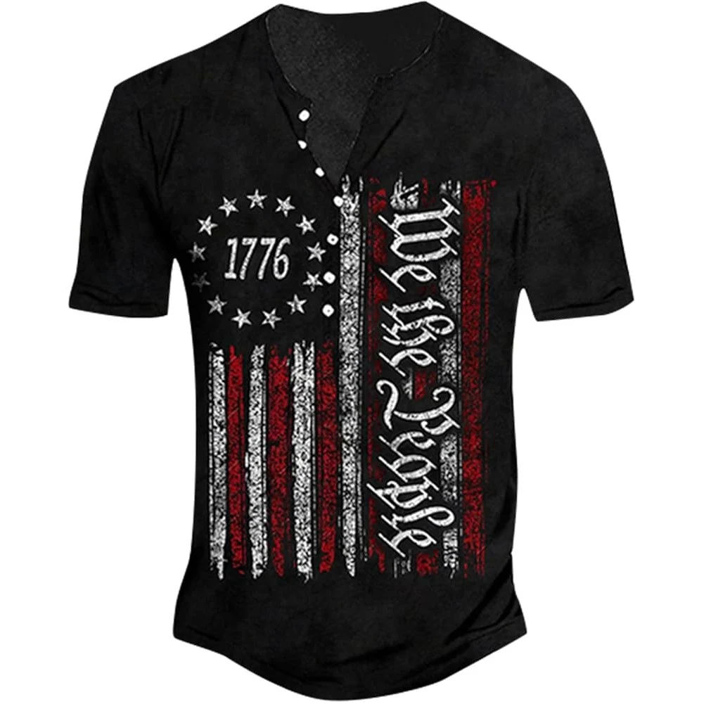 Men's Short Sleeve Henley Shirt 1