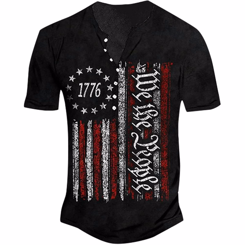 Men's Short Sleeve Henley Shirt