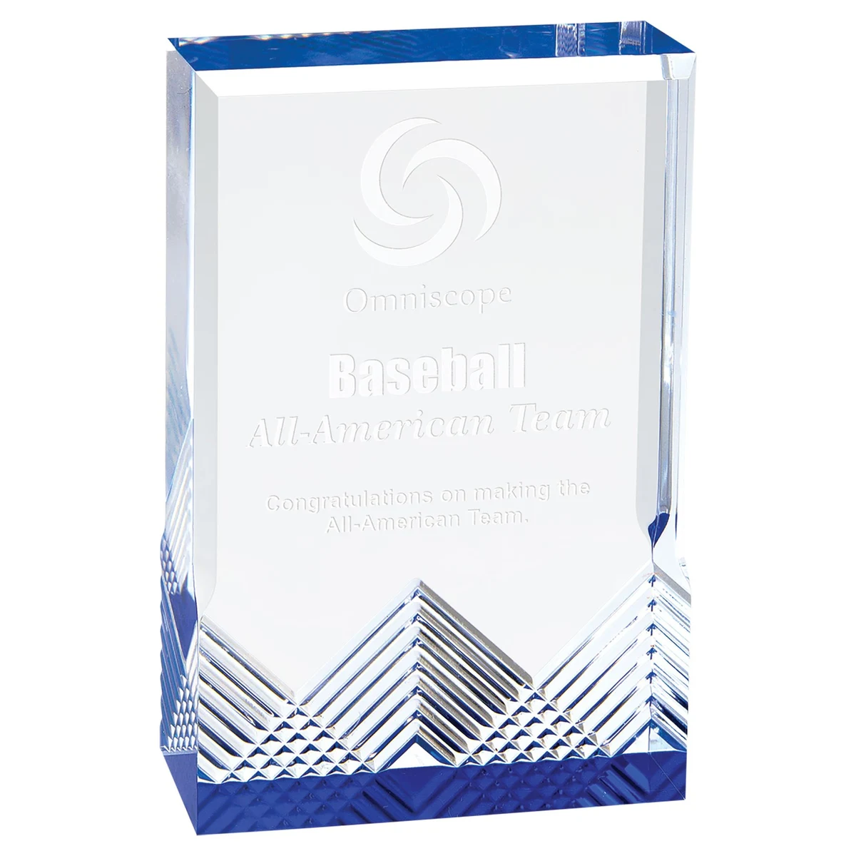 3.5" x 5" Blue Apex Mirage Acrylic Award 1