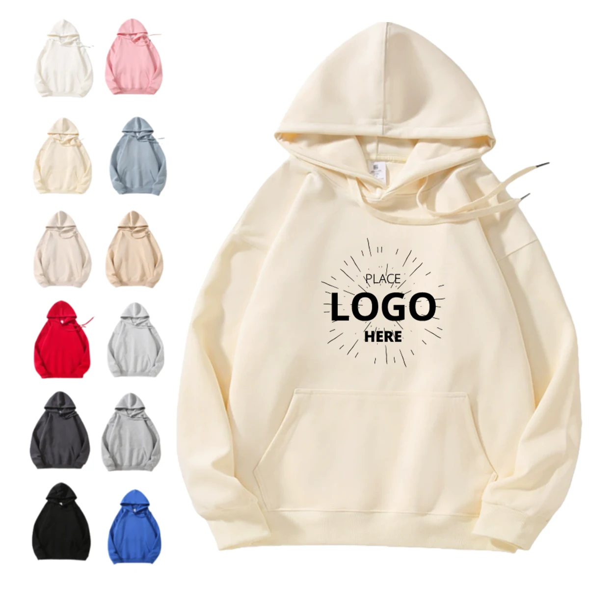 Casual Pullover Hoodie Sweatshirt, custom hoodie or sweatshirt with logo imprint 1