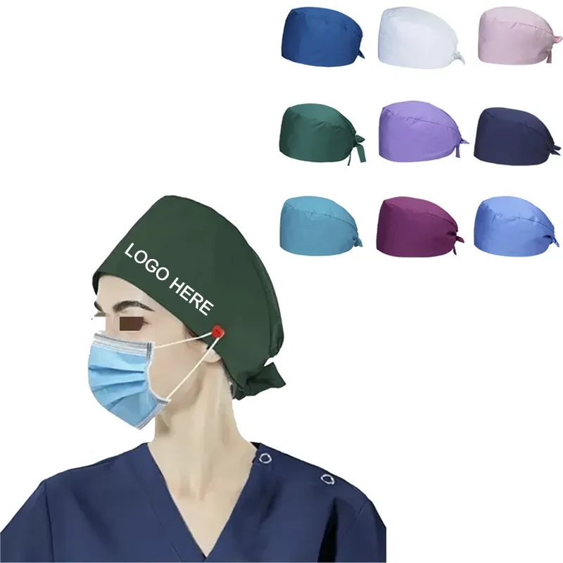 Nurse Scrub Cap With Buttons 1