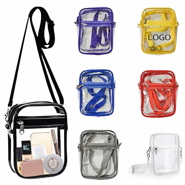 Transparent PVC Crossbody Purse with Clear Shoulder Bag