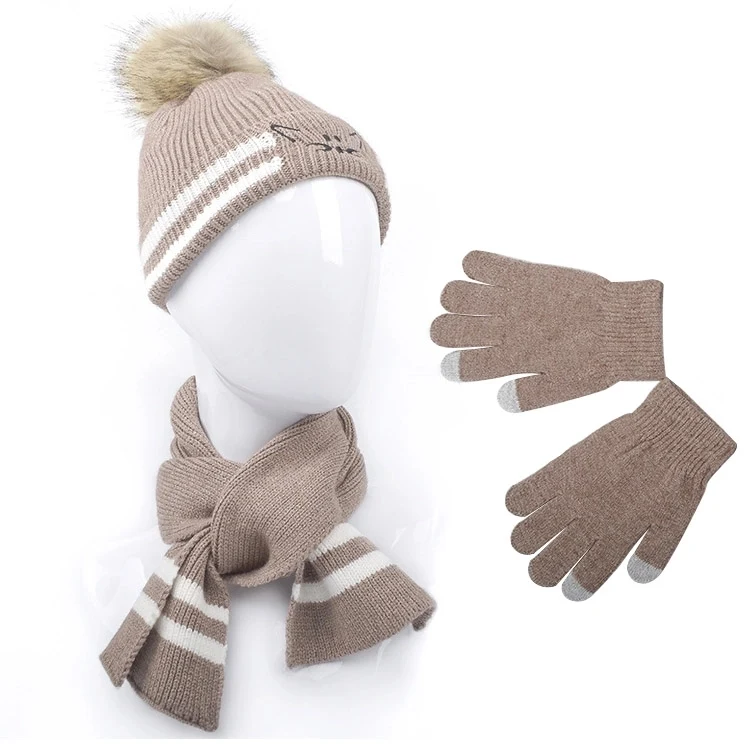 Cute Warm Beanie Caps Set for Kids 1