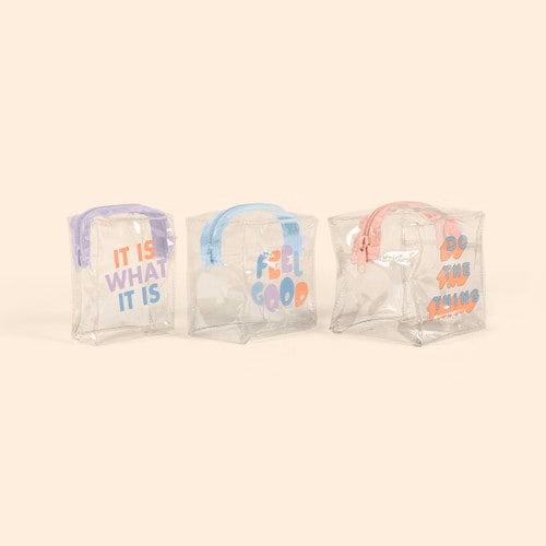 MOD POUCHES SET OF 3 - CLEAR VINYL