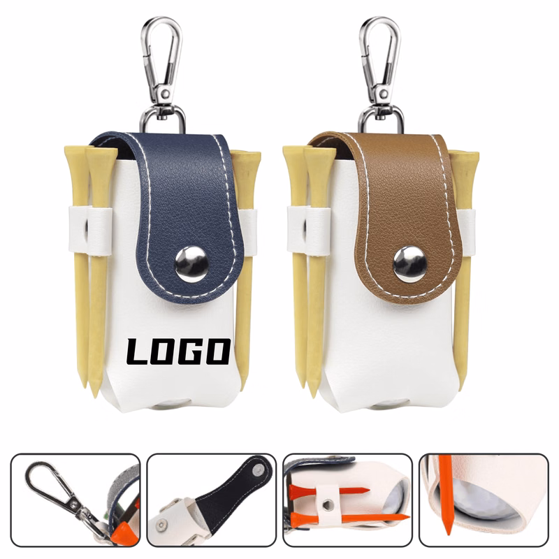 Custom Logo Compact Golf Ball & Tee Pouch