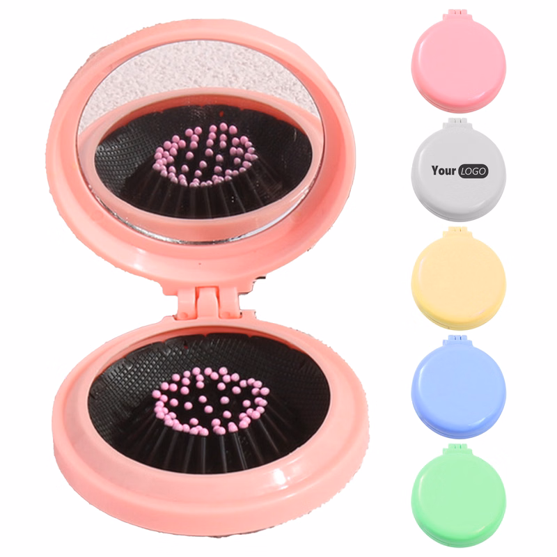 Plastic Versatile Air Cushion Massage Comb With Built-In Mirror