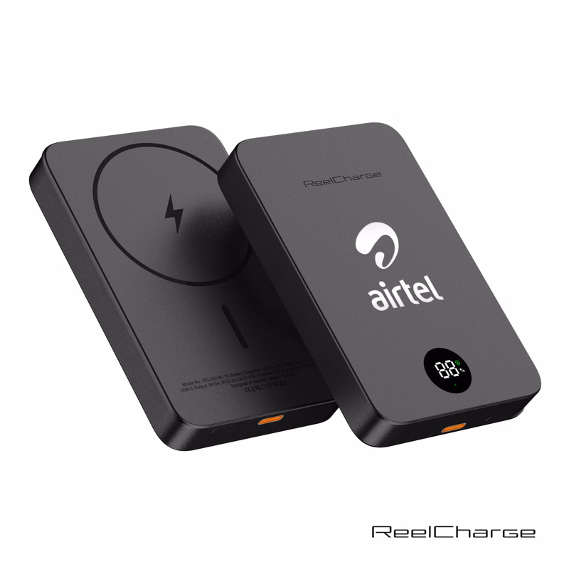 ReelCharge Semi Solid State Aluminum Power Bank - 10K