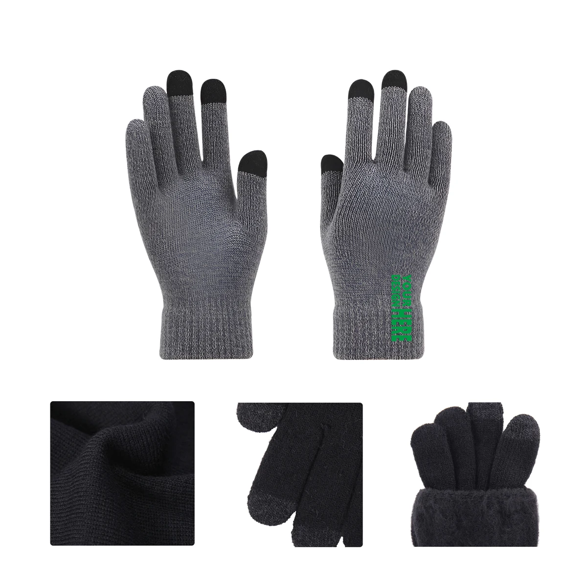 MOQ50 Custom Knitted Touchscreen Gloves For Phones 1