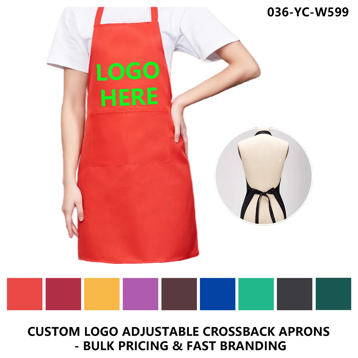 Custom Logo Adjustable Kitchen Bib Apron 1