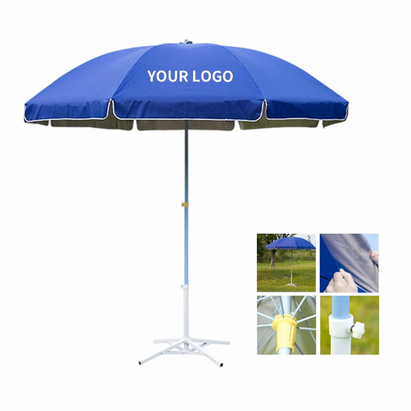 Windproof 52-Inch Outdoor Sun Umbrella with Full Color Logo