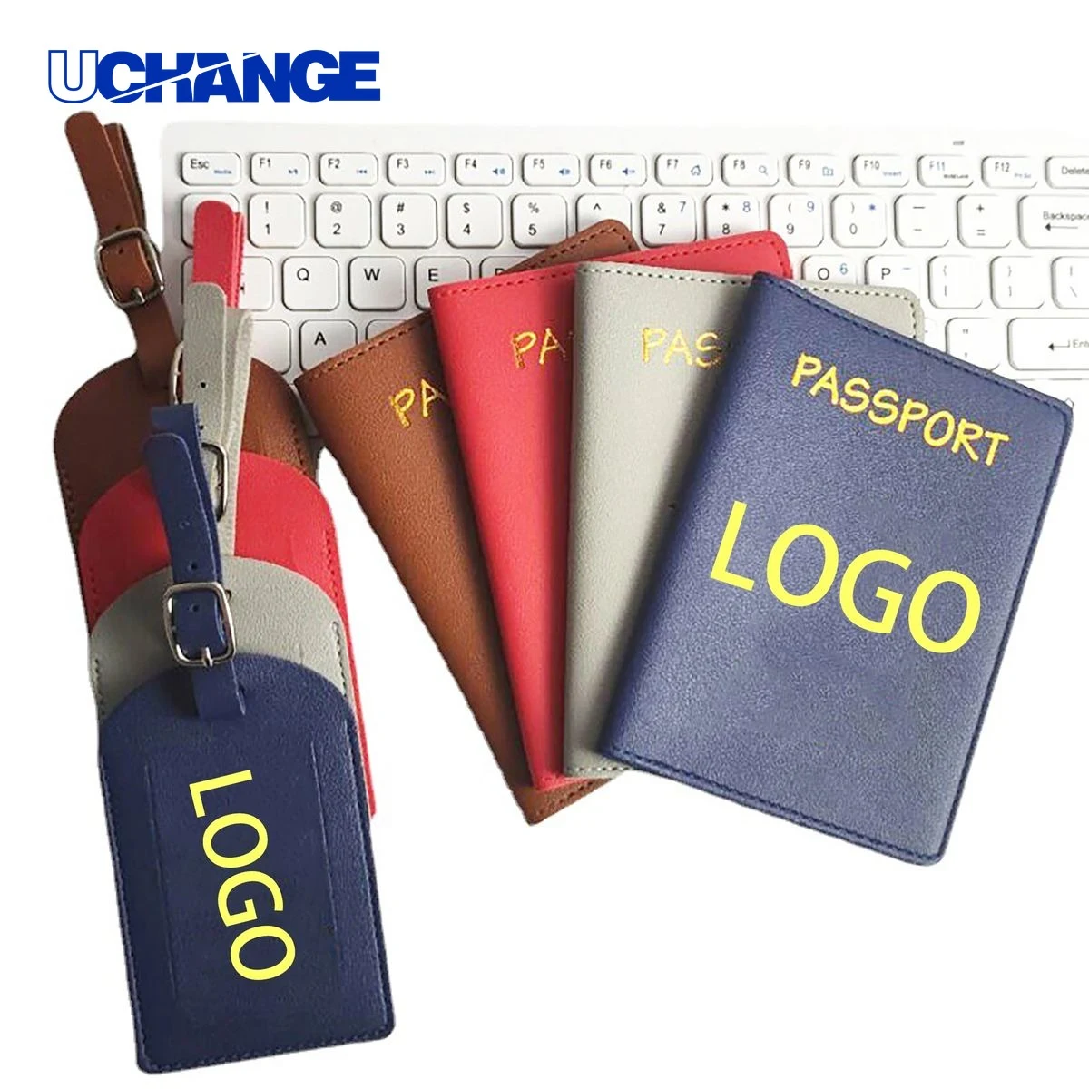 PU Leather Passport Cover Luggage Tag Set 1