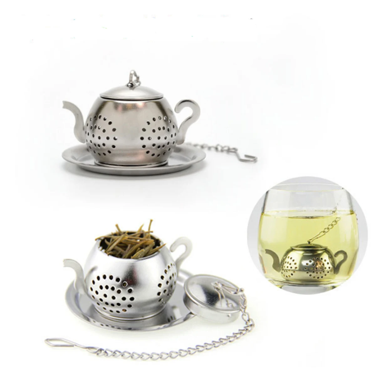 Stainless Steel Teapot Shape Tea Leaf Infuser 1