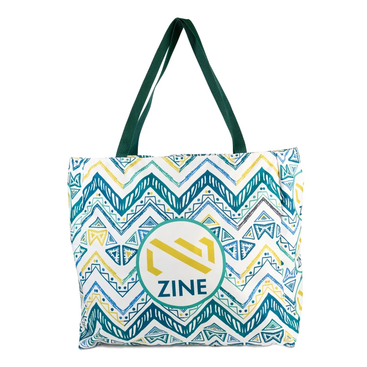 Large Full Side Gusset PolyPro Handled Zippered Tote (16"H x 18"W x 7"D) 1